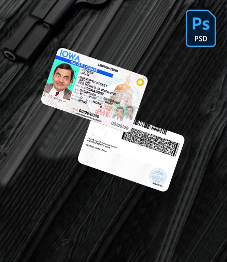 USA Iowa driving license PSD